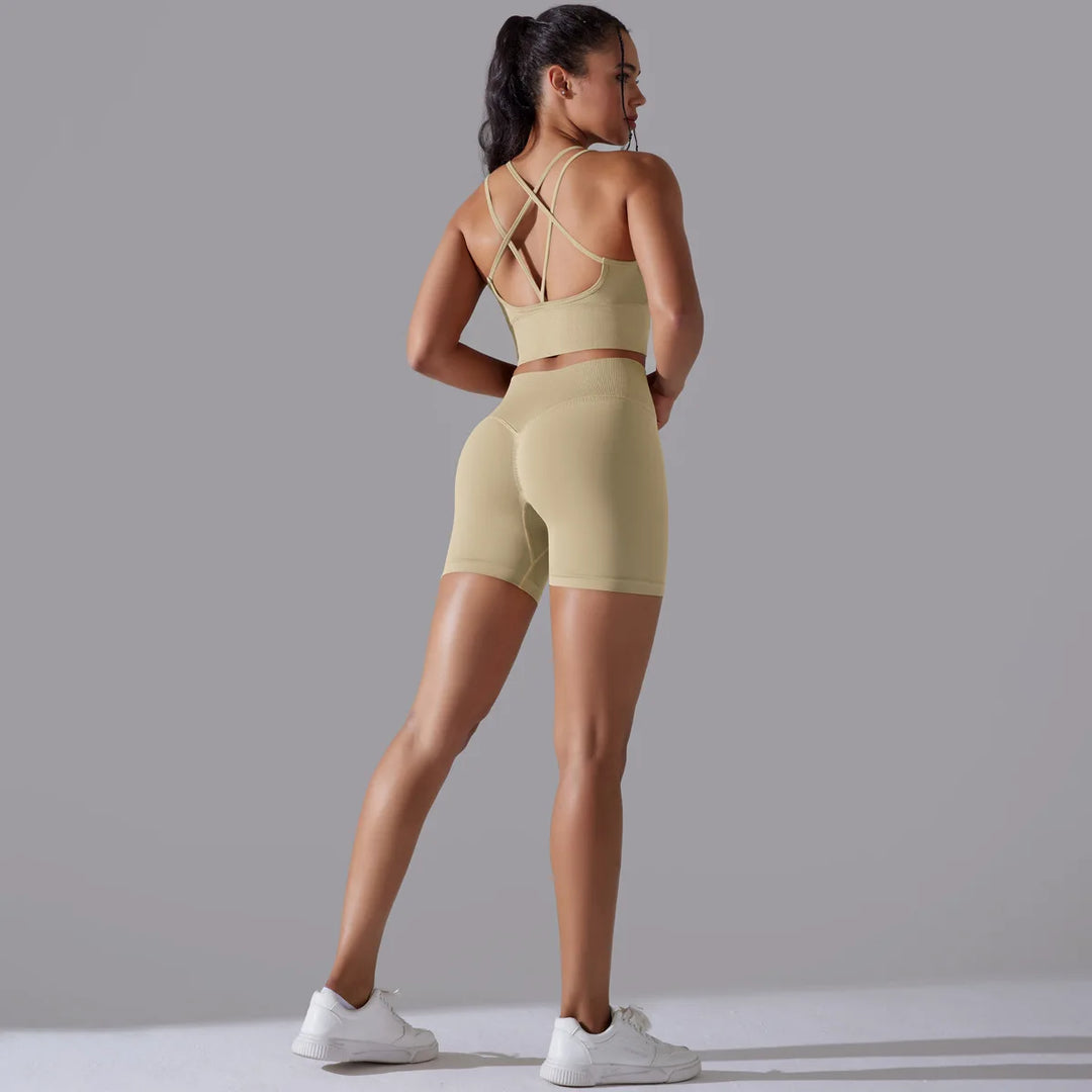 TheGymWear™ Women’s High-Waist Gym Shorts Set