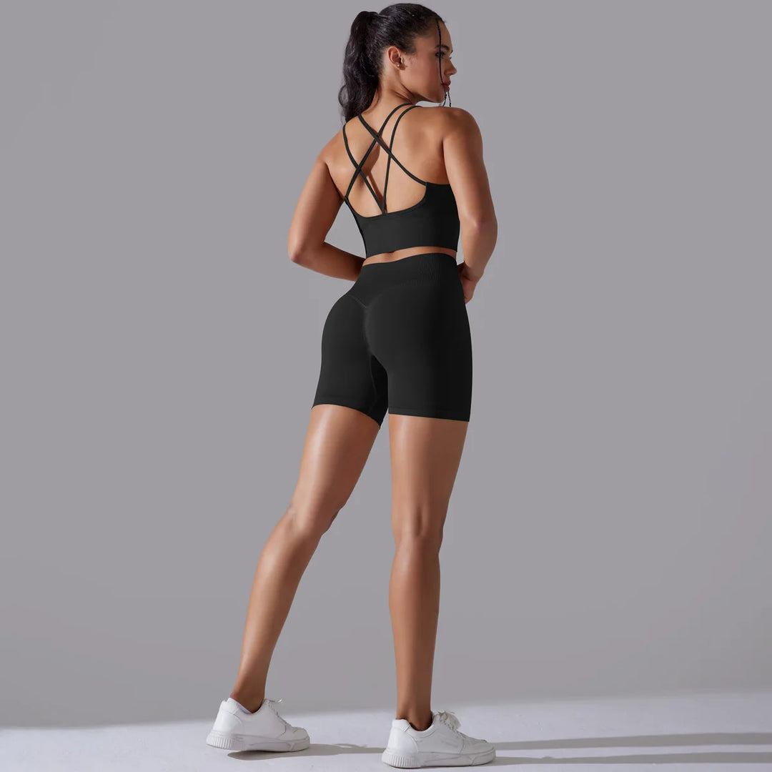 TheGymWear™ Women’s High-Waist Gym Shorts Set