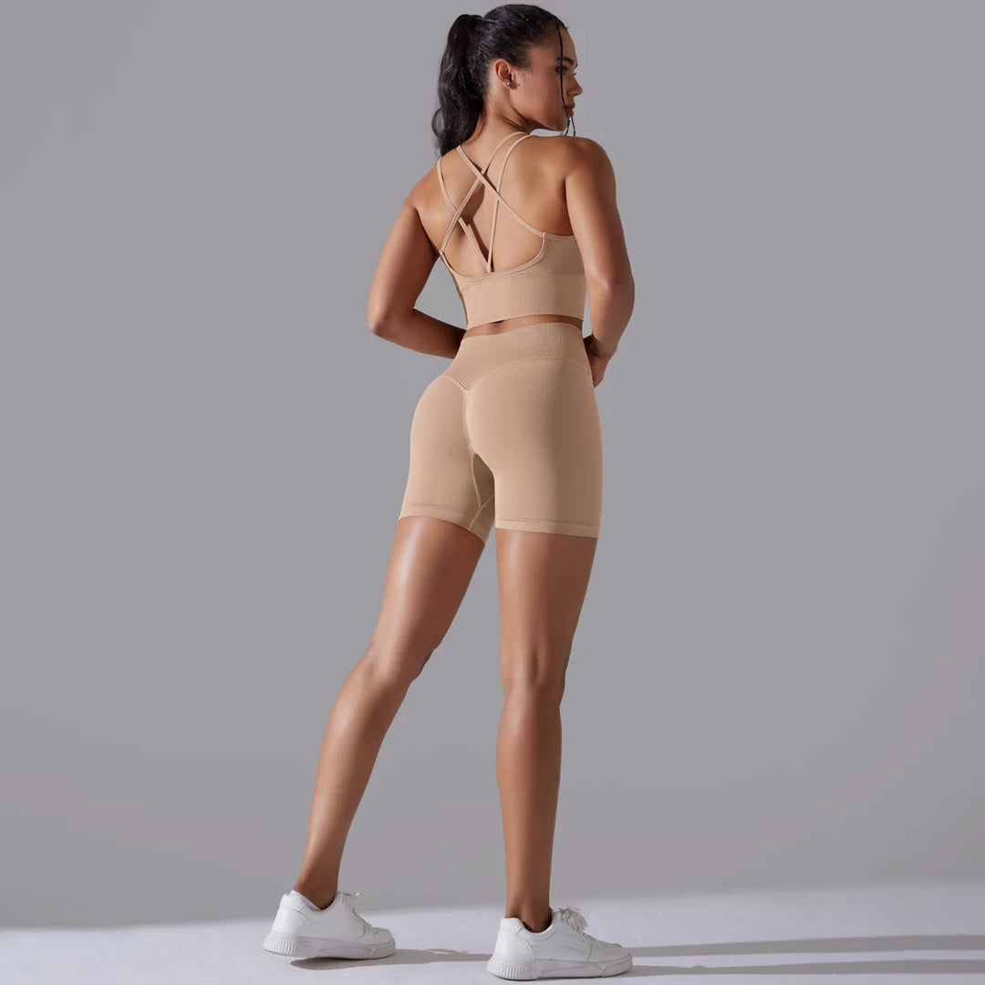 TheGymWear™ Women’s High-Waist Gym Shorts Set