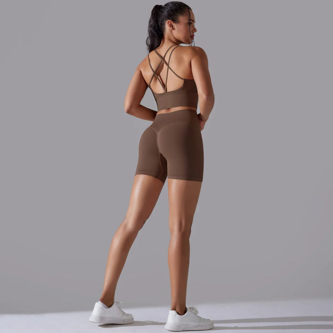 TheGymWear™ Women’s High-Waist Gym Shorts Set