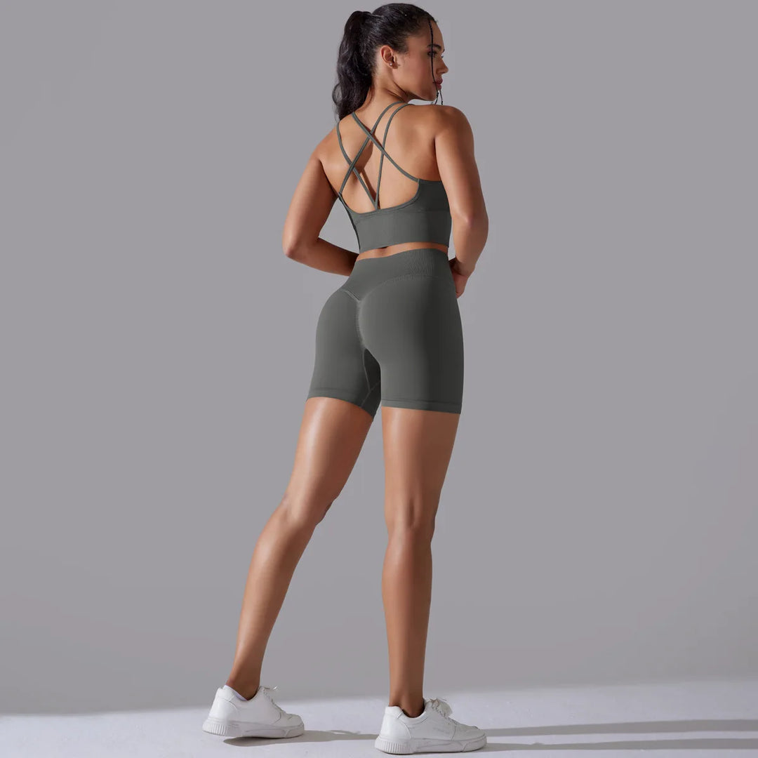 TheGymWear™ Women’s High-Waist Gym Shorts Set
