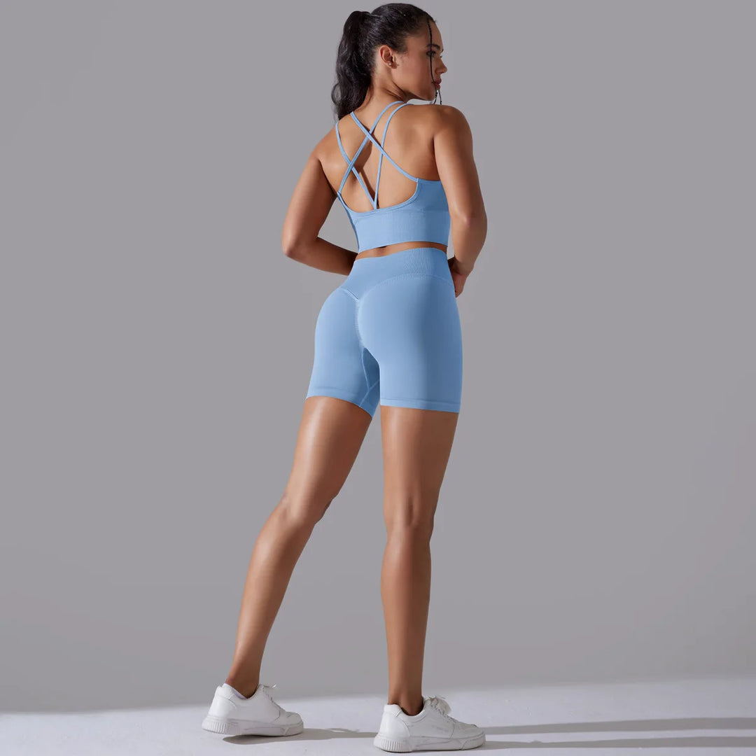 TheGymWear™ Women’s High-Waist Gym Shorts Set