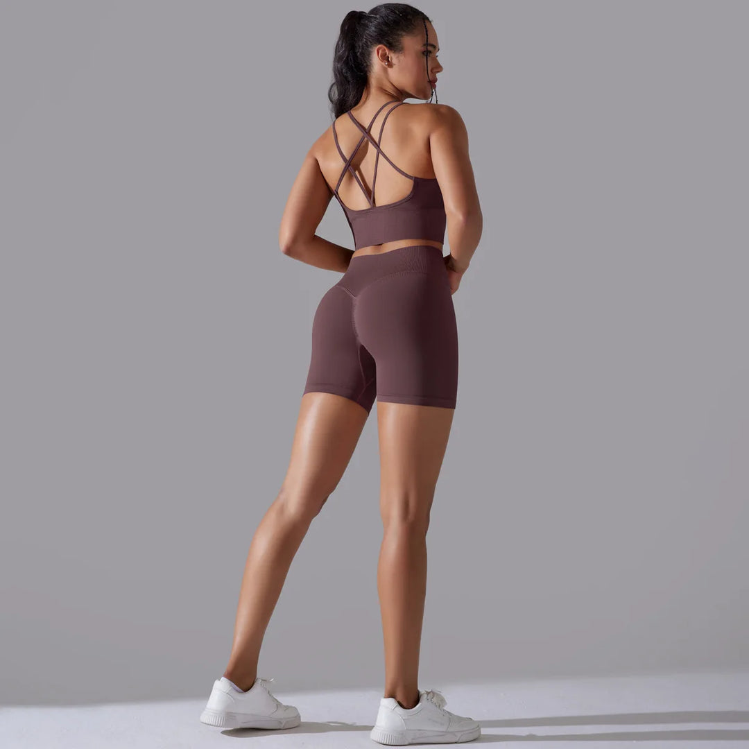 TheGymWear™ Women’s High-Waist Gym Shorts Set