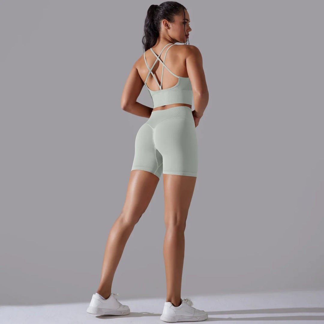 TheGymWear™ Women’s High-Waist Gym Shorts Set