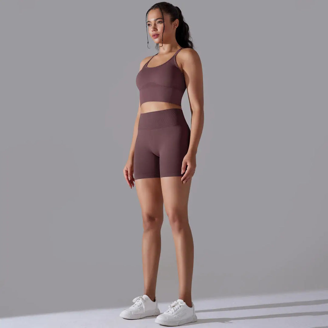TheGymWear™ Women’s High-Waist Gym Shorts Set
