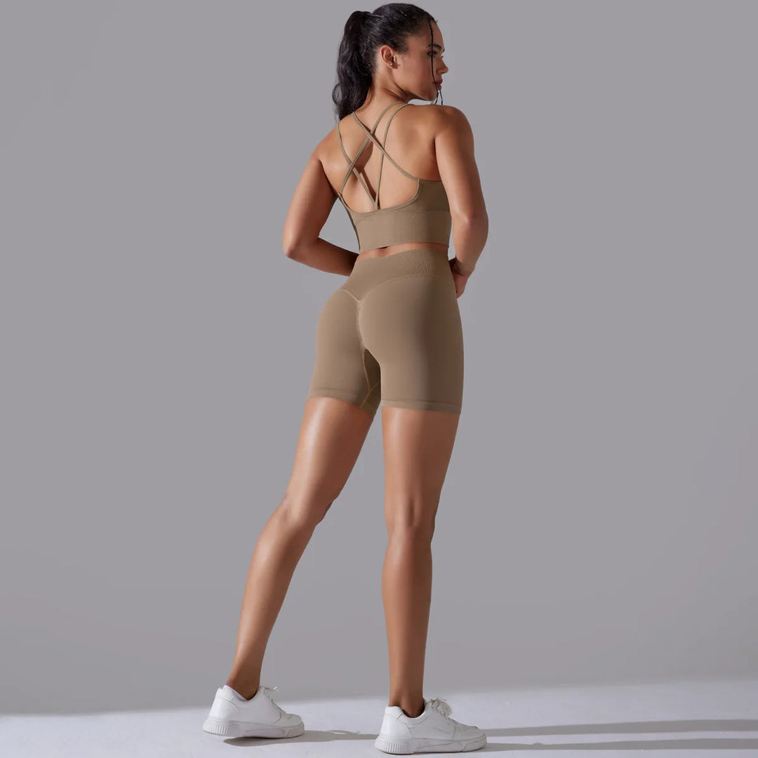 TheGymWear™ Women’s High-Waist Gym Shorts Set