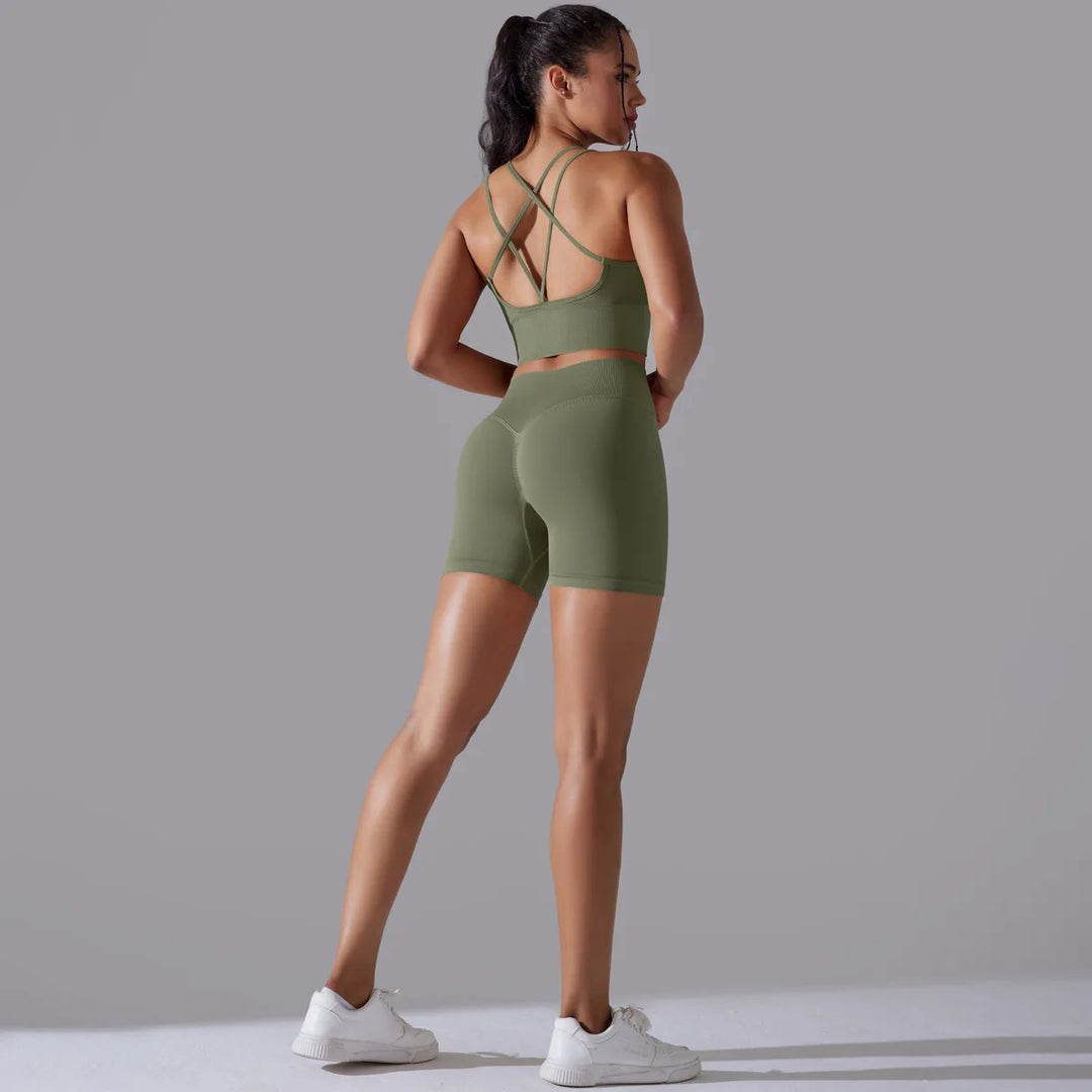 TheGymWear™ Women’s High-Waist Gym Shorts Set