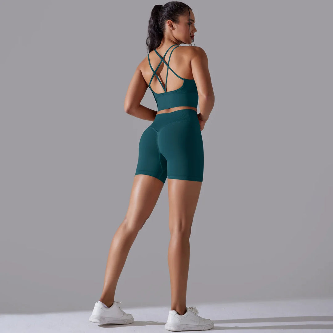 TheGymWear™ Women’s High-Waist Gym Shorts Set