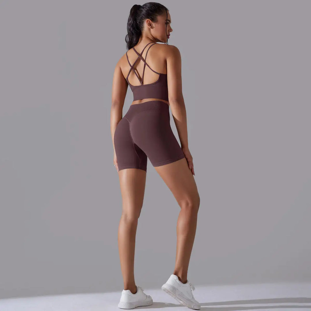 TheGymWear™ Women’s High-Waist Gym Shorts Set