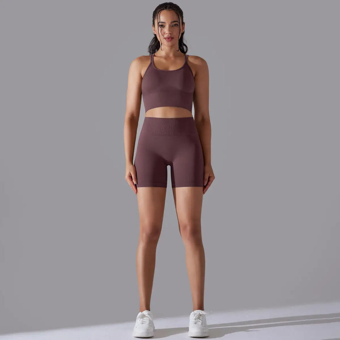 TheGymWear™ Women’s High-Waist Gym Shorts Set